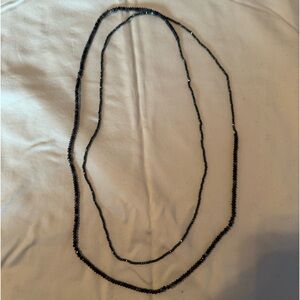 Black Long Beaded Necklace